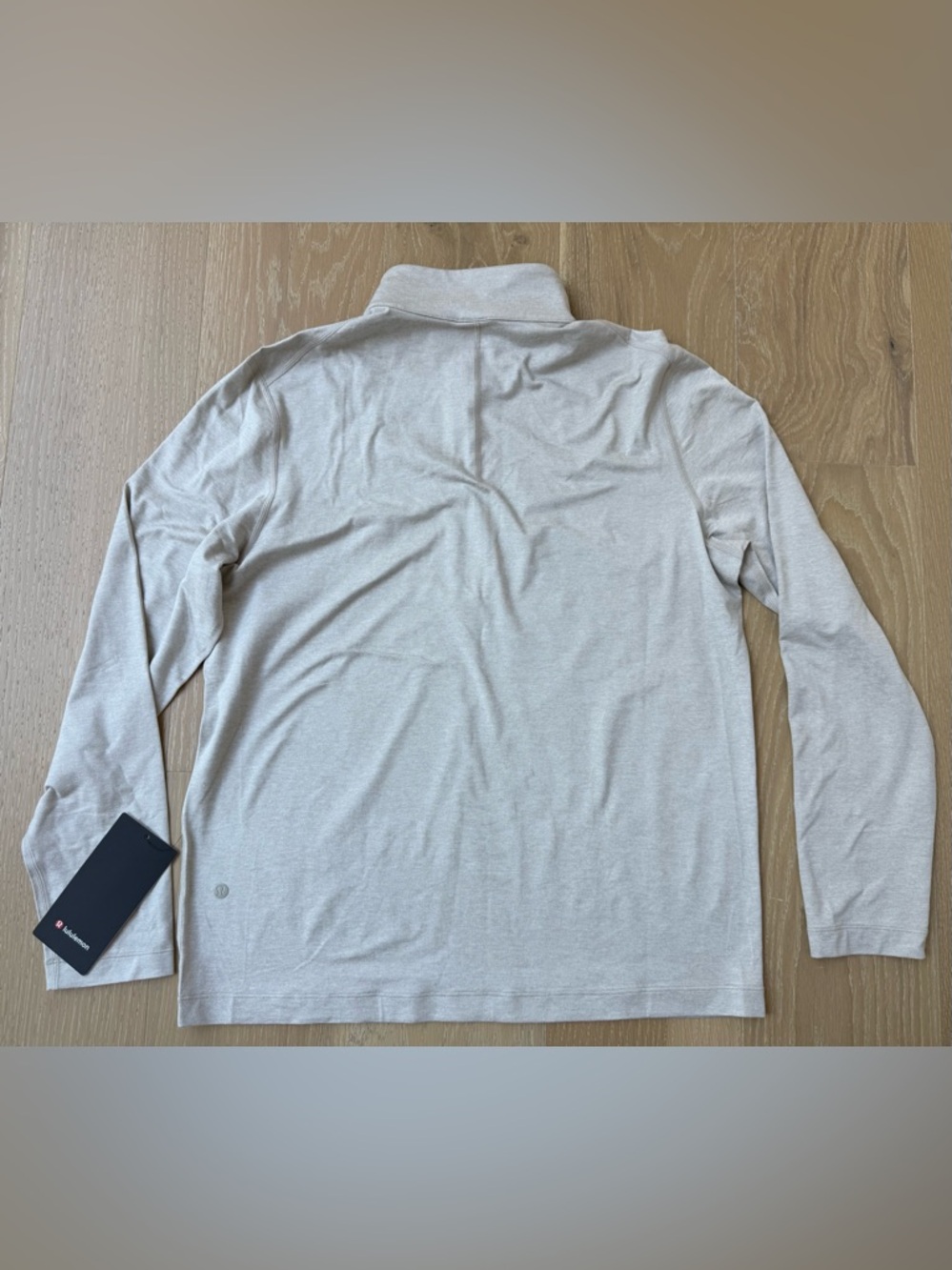 NEW Lululemon Men's Soft Jersey Half-Zip - Light Heather Beige - Picture 4 of 4